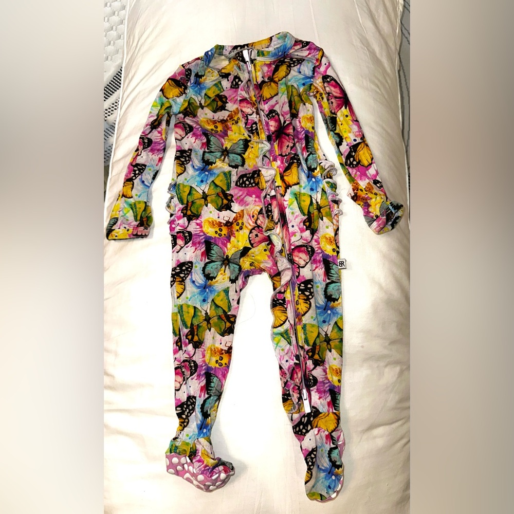 Bums and Roses Butterfly Footie Pajama